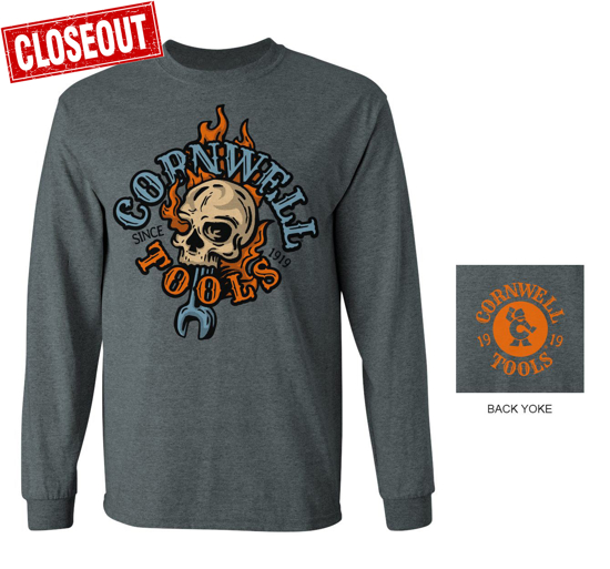 Picture of Flaming Skull Long Sleeve (CGLSFSW)